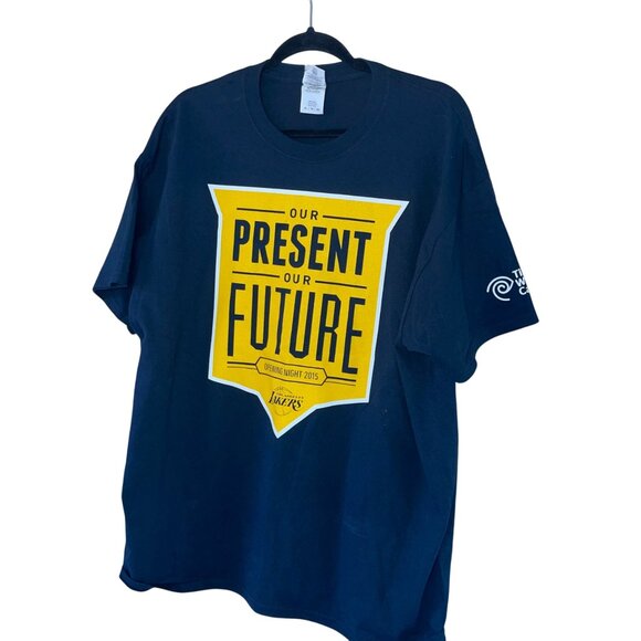 Los Angeles Lakers 2015 Opening Night Mens Size XL Black Cotton Printed T-Shirt - Picture 7 of 7